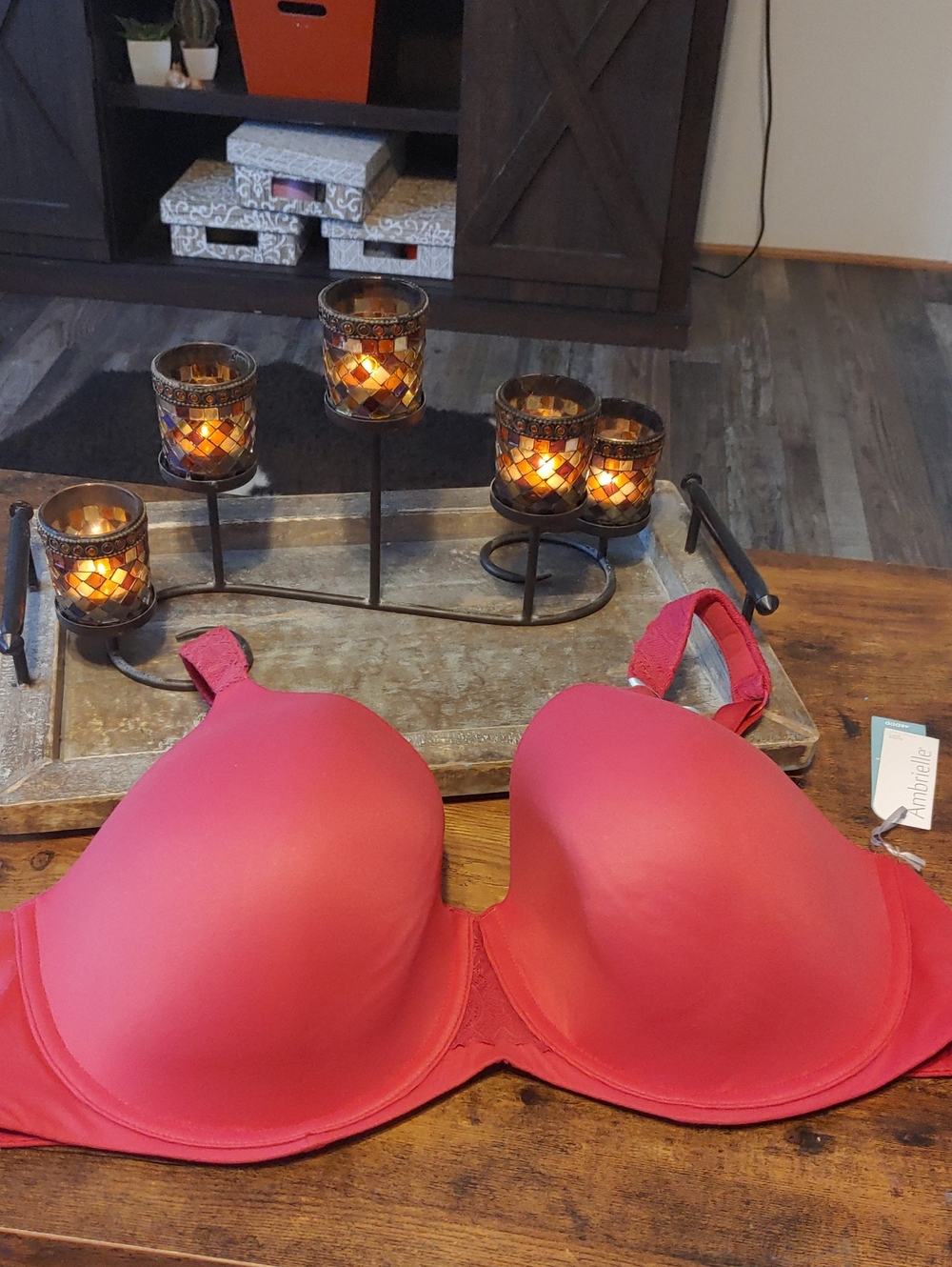 NWT Sexy Muted Red Ambrielle 46DDD Padded Underwire Gorgeous bra - Picture 1 of 11